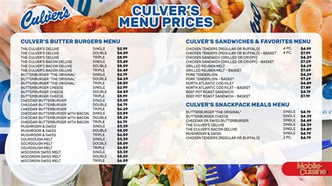 Find your nearest Culvers to try the best burger, creamiest custard ice cream & most delicious sandwich in town. . Clovers menu